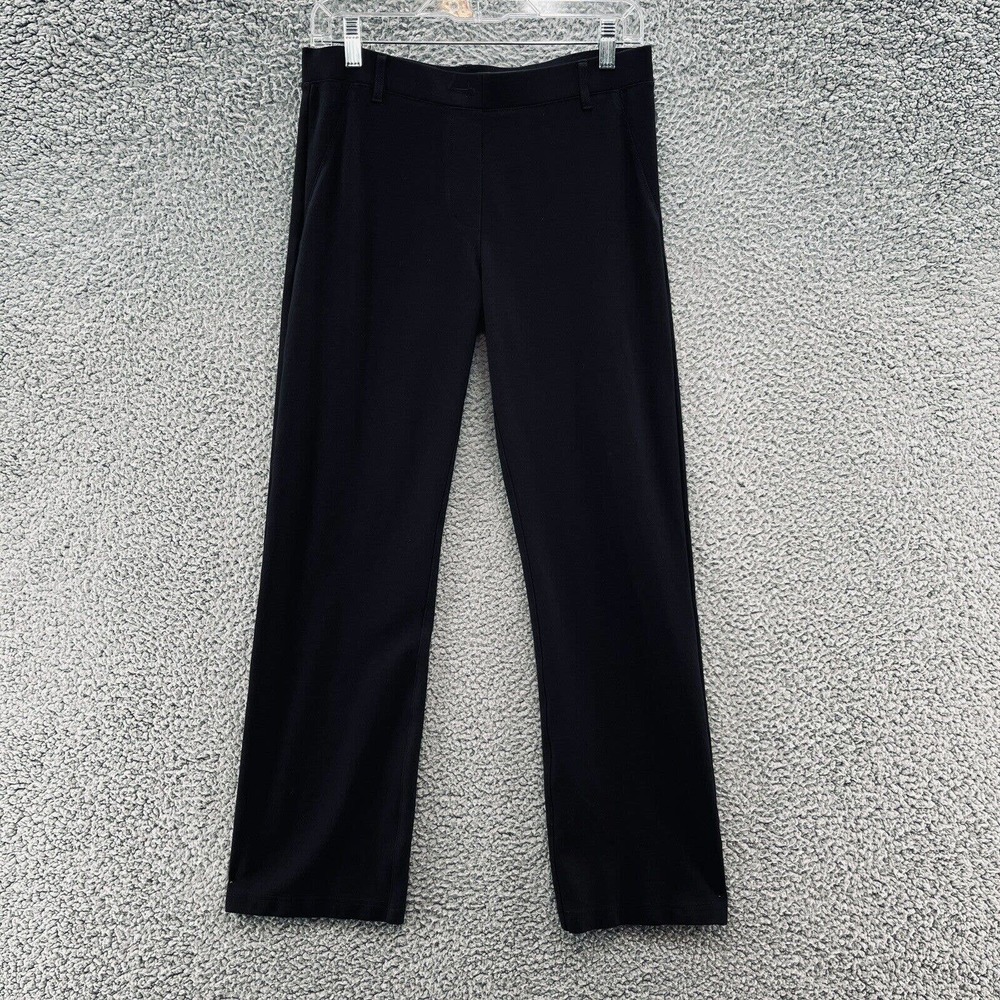 Betabrand Pants Women Petite Medium Black Straight Leg Dress Pull On Stretch